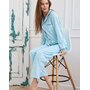 Жен. пижама с брюками "Бабл-гам" Голубой р. 52
